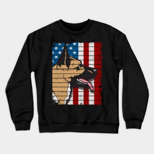 German Shepherd American Flag Crewneck Sweatshirt